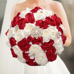 Decorative Flowers Wedding Bouquet For Bride Bridesmaid High Quality Ribbon