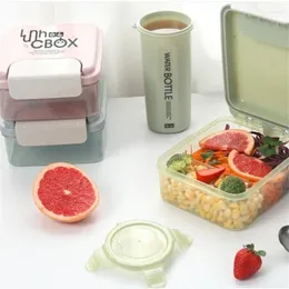 Dinnerware Multiple Designs Water Cup Lunch Box 3 Colours Portable Handle Crisper Tableware Set 13.5kgs