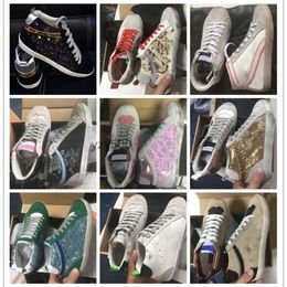 Italian star old dirty shoes Mid Slide Star super Leather Sneakers casual for men and women shoe's Best quality BZQA