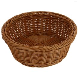 Dinnerware Sets Round Rattan Basket Hamper Holding Weaving Craft Bread Wicker Storage Pp Woven Multipurpose Container Simulation