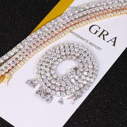 Fashion Jewellery Tennis Chain 925 Sterling Silver Gold Plated d Colour Moissanite Diamond Tennis Bracelet