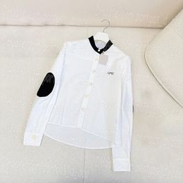 Patchwork Women Shirts Blouse Luxury Contrast Colour Blouses Long Sleeeve Casual Daily Designer Shirt Tops