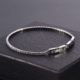 3mm Aaa Grade Stainless Steel Cz Tennis Bracelet Black Diamond Moissanite Cuban Link Chain