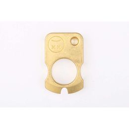 Thick Rolling 10Mm Keychain, Stone, Pure Copper Quick Hanging EDC Self-Defense Ring, Smiling Face, Brass Finger Tiger 921962