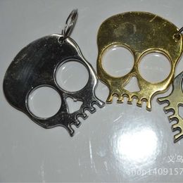 Titanium Head Outdoor Ring, Alloy Ghost Hand Self-Defense Finger Buckle, Broken Window Survival Hammer Keychain 588673