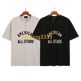 24ss USA Niche designer short sleeves spring summer 7th Arc flocking T Shirt Fashion Men Women Cotton Tee Tshirt