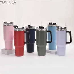 Water Bottles 40oz 30oz Tumbler With Handle Leopard Tumbler With Straw Lids Stainless Steel Coffee Termos Cup Car Mugs YQ240221