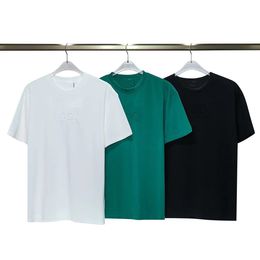 Designer Men's T Shirts Round Neck 3D Letter Embossed Short-Sleeved T-Shirt Three Colour