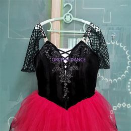 Stage Wear Professional High Quality Custom Size Girls Adult Espana Cani Dance Costumes Long Red Romantic Tutu