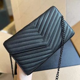 black designer wallet Y-shaped shoulder bags designer bags for women high quality chain Bag women's crossbody messenger bag fashion bags with box