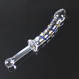 Big Pyrex Glass Dildo Glass Artificial Penis Dick Double Ended Huge Long Crystal Dildo Penis Anal Beads Butt Plug Sex Products Y185355617