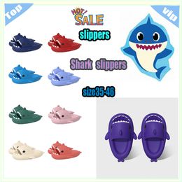 Designer Casual Platform shark Slides Slippers Men Woman anti rainbow fashion slip -resistant Light weight breathable Low cut super soft sandals Flat size36-47