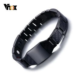 Bracelets Vnox Stylish Men's Carbon Fiber Bio Energy Bracelets Health Link Chain Bracelets Bangles Perfect Gifts Accessories