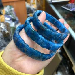 Bangles 2023 Natural Apatite Stone Beads Bracelet Natural Gemstone Bangle Charming Jewellery for Woman for Gift Wholesale