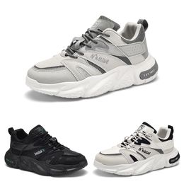 Classic Running Shoes Men Comfort Soft Lace-Up Black Grey Cream-Colored Shoes Mens Trainers Sports Sneakers