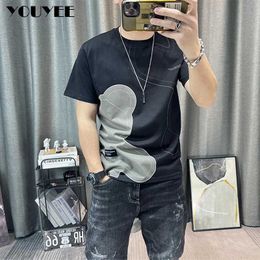 Men's T-Shirts Short Sleeve T-shirt Simple Printing Bear Slim Fit Summer New 2022 Mens Tees Korean Trend Premium Cotton Comfortable Breathable J240221