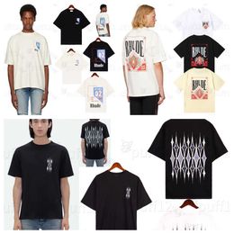 Designer Mens t Shirt 24ss Rhude Fashion Clothing Tees Hip Hop Tshirts Rhude High Street Trend Brand Summer Leisure Virgin Painting Mens Womens Loose