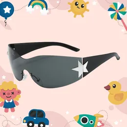 Sunglasses Girls Boys Children Fashion Rimless Y2k For Kids Trendy Sun Glasses Punk One Piece Goggles Shades Oculos De Sol