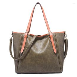 Evening Bags Large Capacity Women Leather Tote With Shoulder Strap Good Quality Solor Color Shopping Bag