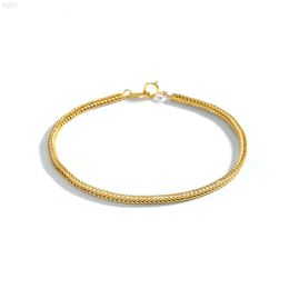Minimalist Jewelry 18k Gold Plated Chain Bracelet Silver Charm Bracelets for Women Girl Gift Decor