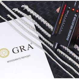 Wholesale 925 Silver Gold Plated 2mm -5mm Wide Bracelet Gra Moissanite Diamond Tennis Bracelet Chain Men Women Bracelet