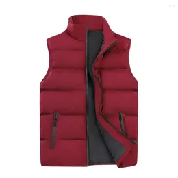 Men's Tank Tops Men Waistcoat Vest Full Zipper Winter With Thermal Jacket Stand Collar Thicken For Weather