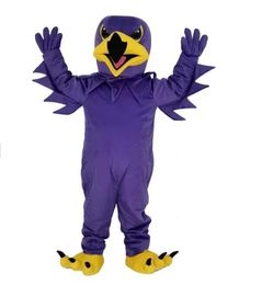 Halloween High quality Purple Night Eagle Mascot Costume Cartoon Fancy Dress fast shipping Adult Size
