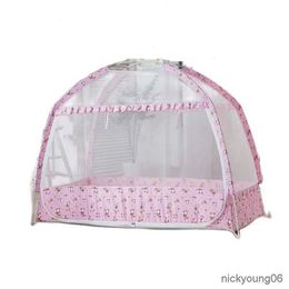 Crib Netting Yurt Large Space Crib Mosquito Net Full Bottom Single Door Childrens Bed Mosquito Net Cover With Bracket Foldable Mosquito Net