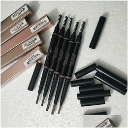 Eyebrow Enhancers Instock Makeup Eyebrow Enhancers Skinny Brow Pencil Gold With Brush 5 Color Ebony/Medium/Soft /Dark/Chocolate Drop D Dhro0