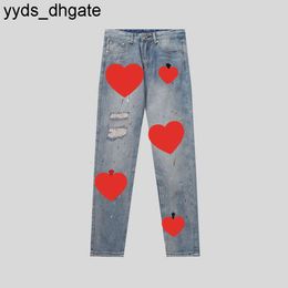Chrom Designer Jeans 2023 Make Mens Old Washed Straight Trousers Heart Letter Prints for Women Men Casual Long Sweatpant Li38 L56Y