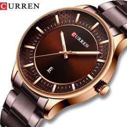 cwp CURREN watch Relogio Masculino Fashion Male Clock Man Stainless Steel Band Men Quartz with Date Casual Business Gift231f