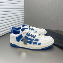 Casual Mens Skel Shoe Shoes Sneaker Bottom Designer Amiiri Chunky Low Flat High Edition Couple New Genuine White Leather Bone Ball Sports JK8B