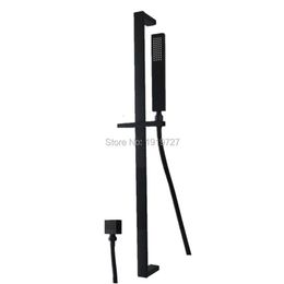 Bathroom Shower Heads High Quality Black Square Hand Held Handheld Head Sliding Rail Set 231205 Drop Delivery Home Garden Faucets Sh Dhgvi