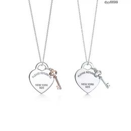 Sdim Pendant Necklaces Tiffanyisn Classic Fashion High Grade Stainless Steel Heart Pendant Necklace S925 Silver Love Heart Women Diy Pendant Jewellery Gift with Bo