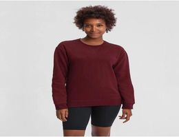 L015 long sleeve crew terry round neck sweater Gym women Fitness T Shirt woman yoga top Womens Gym Tops Sport wear women running t3084724