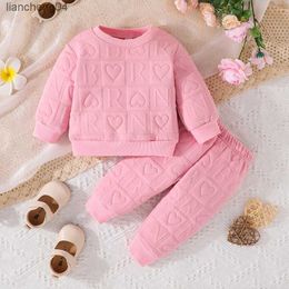 Clothing Sets Clothing Set For Kid Girl 3-24 Months Valentines Day Long Sleeve tshirt Long Pants Outfit Toddler Infant For Newborn Baby Girl