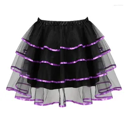 Skirts Womens Sexy Tulle Mini Ruffles Layered Ribbon Trim Organza Punk Tutu Skirt Cosplay Costume Lolita Corset Plus Size S-6XL