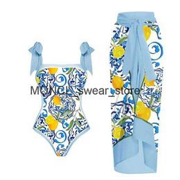 Women's Swimwear 2023 One Piece Swimsuit For Women Cover Up Sexy Print Backless Bathing Suit Monokini Beach Bodysuit SummerH24221