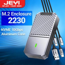 Boxs JEYI i9 2230 NVMe PCIE M.2 Case USB3.2 Gen2 10Gbps External Solid State Disc Box JMS583 TYPEC 3.1 Chip for Desktops Laptops