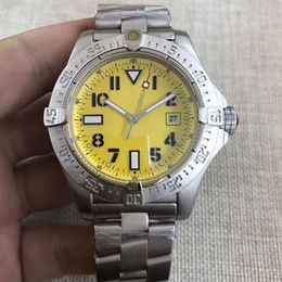 High Quality Watches Men Stainless Steel Yellow Avenger Seawolf Automatic Mechanical Watch Men's Dive Wristwatches262Y