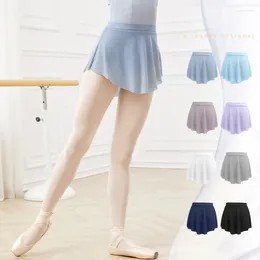 Stage Wear Women Ballet Skirts Dance Short High Slit Skirt Ballerina Adult Teen Dancing Dress Soft Mesh Elastic