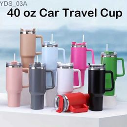 Water Bottles 40oz Water Bottle Vacuum Insulated Travel Cup with Handle Straw Tumbler Keep Cold and Hot Leak Proof Car Travel Cup for Gift YQ240221