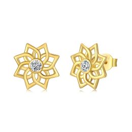 Earrings 925 Sterling Silver Sunflower Stud Earrings With Zircon You are My Sunshine Brithday Valentine's Day Jewelry Gift For Women Girl