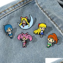Shoe Parts & Accessories Sailor Moon Girl Pin Cute Movies Games Hard Enamel Pins Collect Cartoon Brooch Backpack Hat Bag Collar Lapel Dhpwh