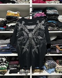 Men's T-Shirts Y2K New Harajuku Vintage Hip Hop Skull Pattern Extra Large T-shirt for Mens Short sleeved Gothic Clothing Top J240221