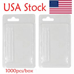 USA Stock Vape Cartridge Packaging Blister Pack Cases 1ml 0.8ml Carts Clear Hanger Atomizers Package Plastic Clam Shell Custom Logo Cards E Cigarettes 1000pcs one box