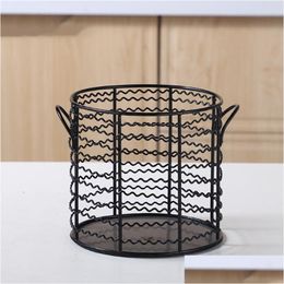 Storage Baskets Box Kitchen Decorative Accessories Iron Egg Basket Fruit Garlic Potato Sundries Drop Delivery Home Garden Housekee O Dhslx