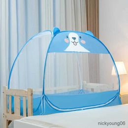 Crib Netting Four Seasons Universal Yurt Baby Comfortable Sleep Mosquito Net Cartoon Style Free Install Full Bottom Anit-fall Crib Small Tent