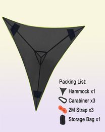 Hammocks Portable Hammock Multifunctional Triangle Aerial Mat For Outdoor Camping Tree Tent Multi Person Sleep Pad J2303027898483