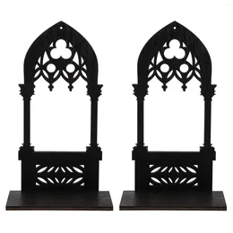 Candle Holders Gothic Arch Architecture Tapered Candlestick Wall Lamp Stands Candles Holder Centerpiece Tea Light Decor Black